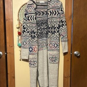 HQ Multicolor Patterned Knit Cardigan